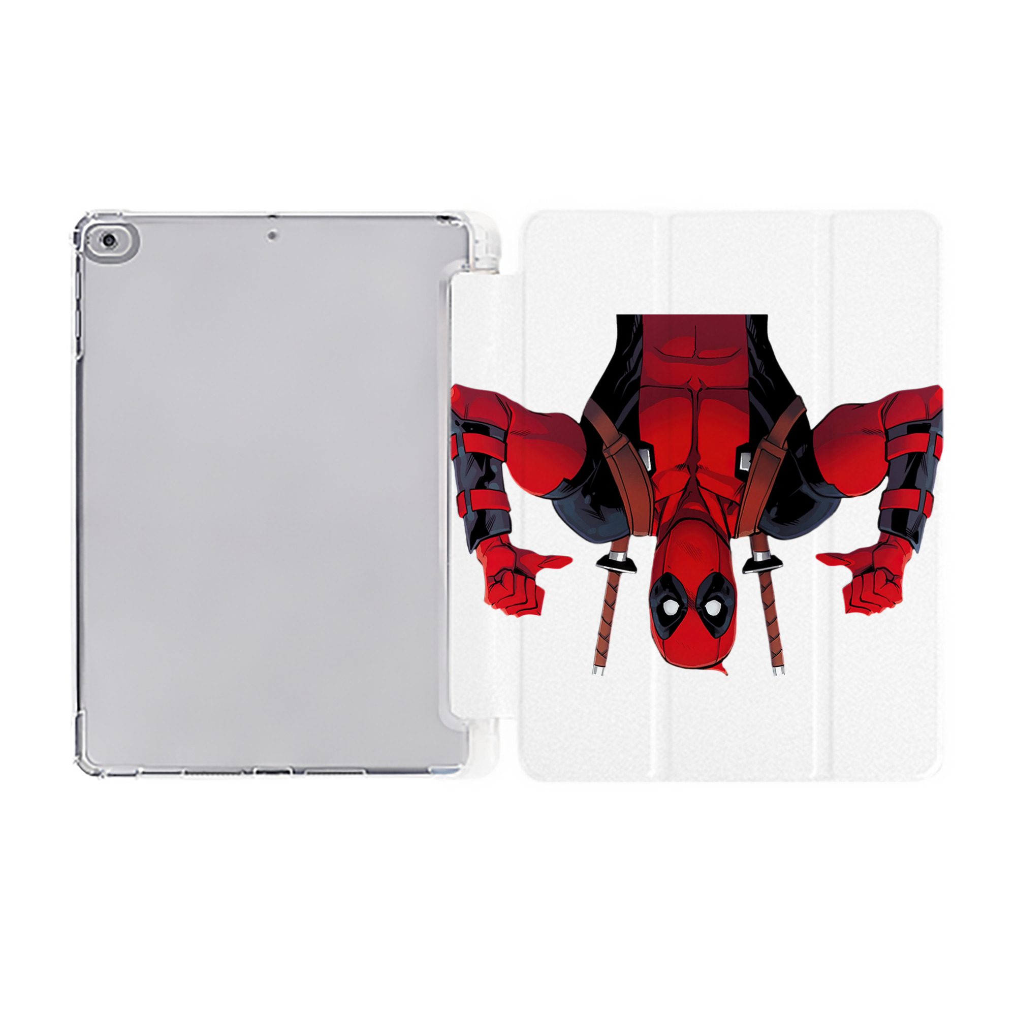 （画像用） Deadpool デッドプール IPad ケース ペン収納付き 三つ折りスタンド PUレザー×シリコン 対応機種9.5/10.5/10.9インチ